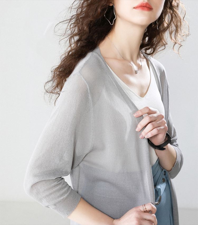 ロングカーディガン 白