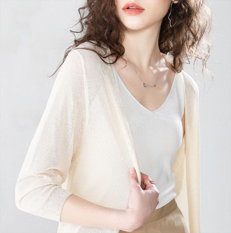 ロングカーディガン 白