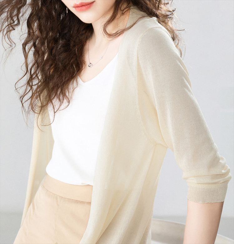 ロングカーディガン 白