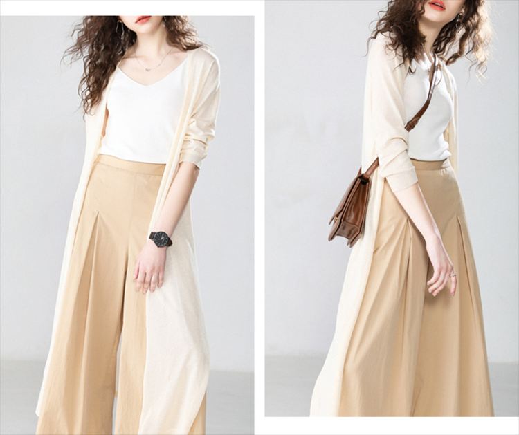 ロングカーディガン 白