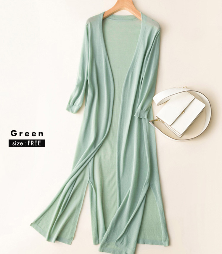 ロングカーディガン 白