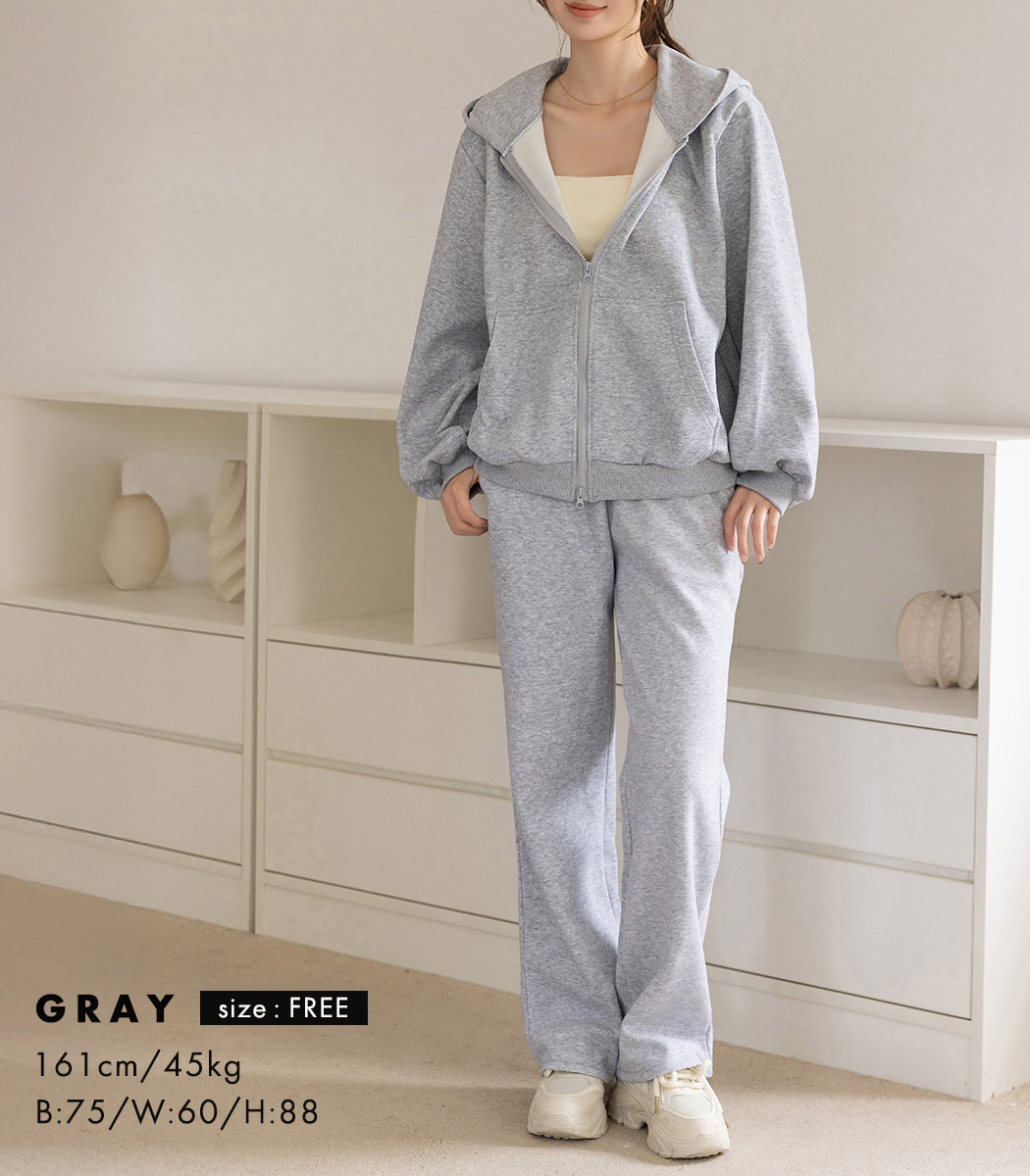 パーカー セットアップ レディース 上下 長袖 トップス パンツ 2点