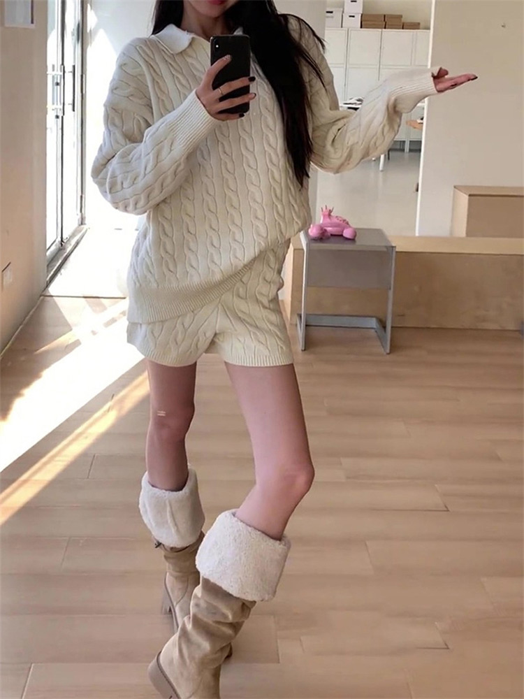 レディ セットアップ ニット セーター ショートパンツ S 白 ホワイト Rady - レディ セットアップ ニット セーター ショートパンツ S 白