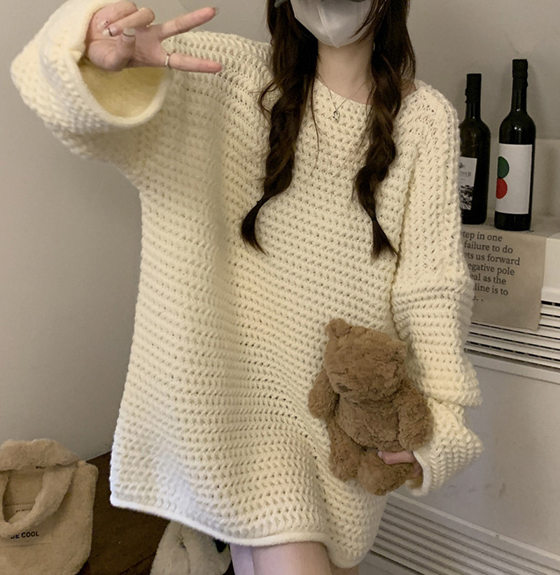 ニット チャンキー レディース 長袖 トップス ボリューム ざっくり編み