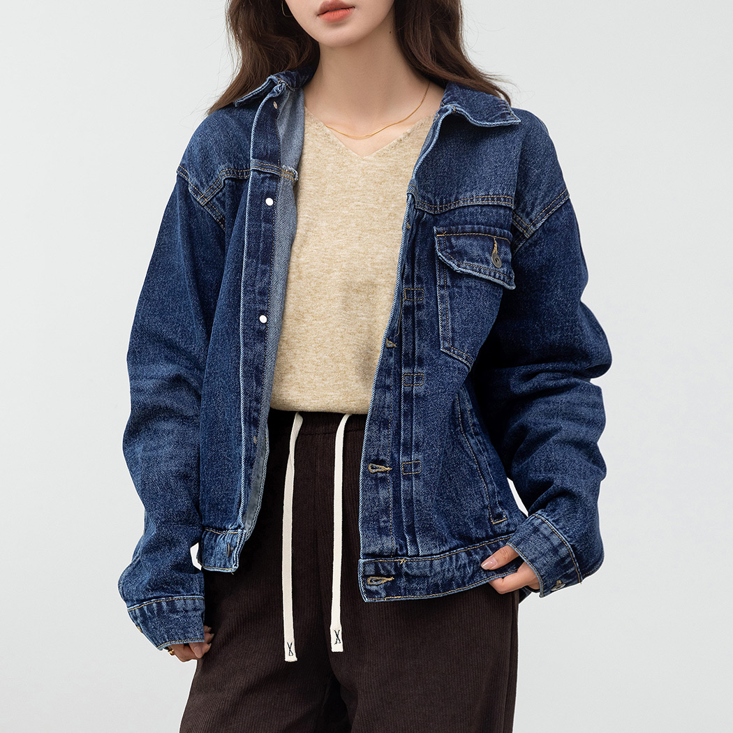 OUR きれいめデニムジャケット　！値下げ中！ デニム ジャケット レディース オーバーサイズ 長袖 アウター 上着 G