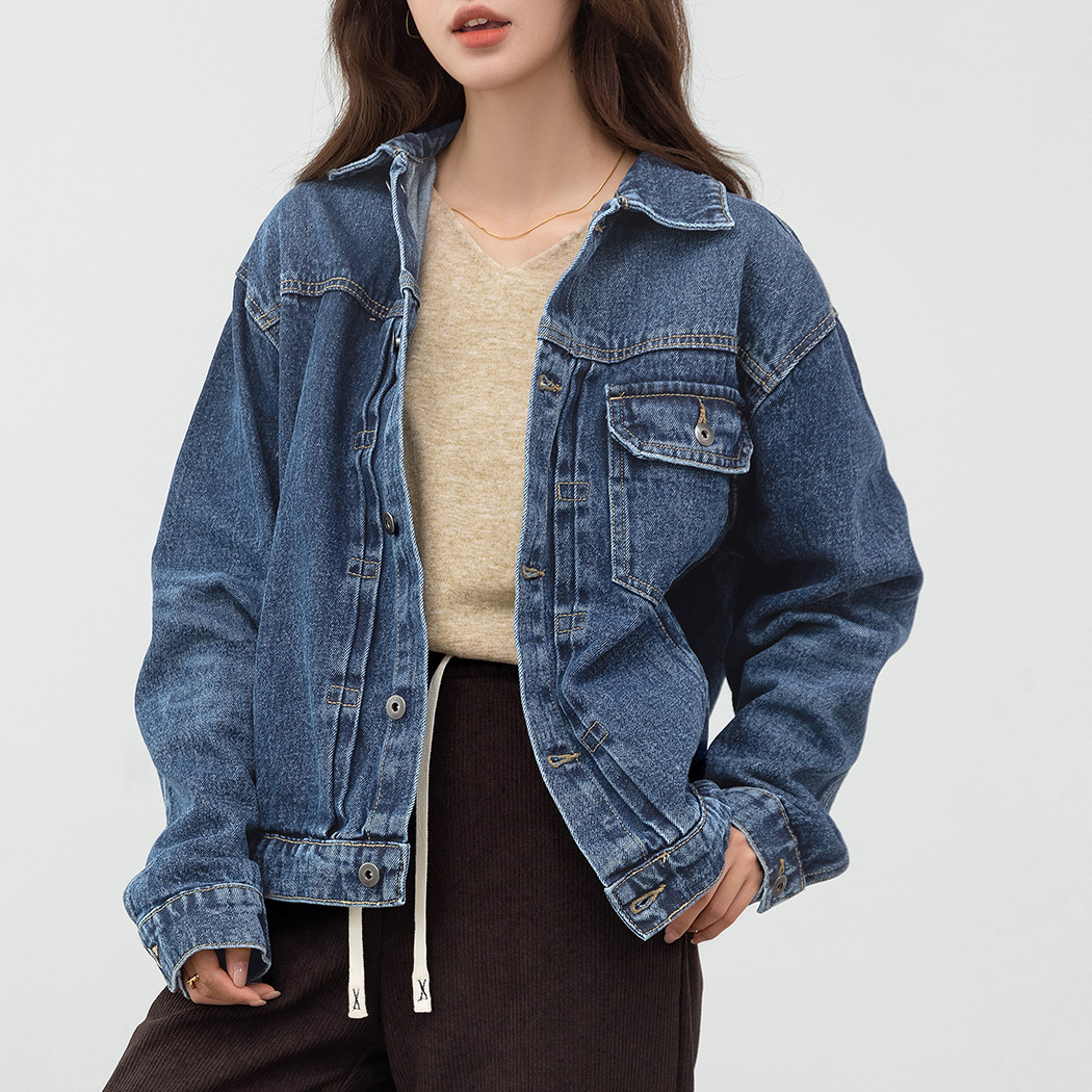 デニム ジャケット レディース オーバーサイズ 長袖 アウター 上着 G
