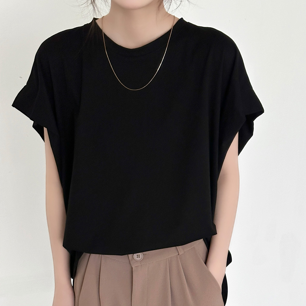 フレンチスリーブ Tシャツ トップス レディース きれいめ ゆったり