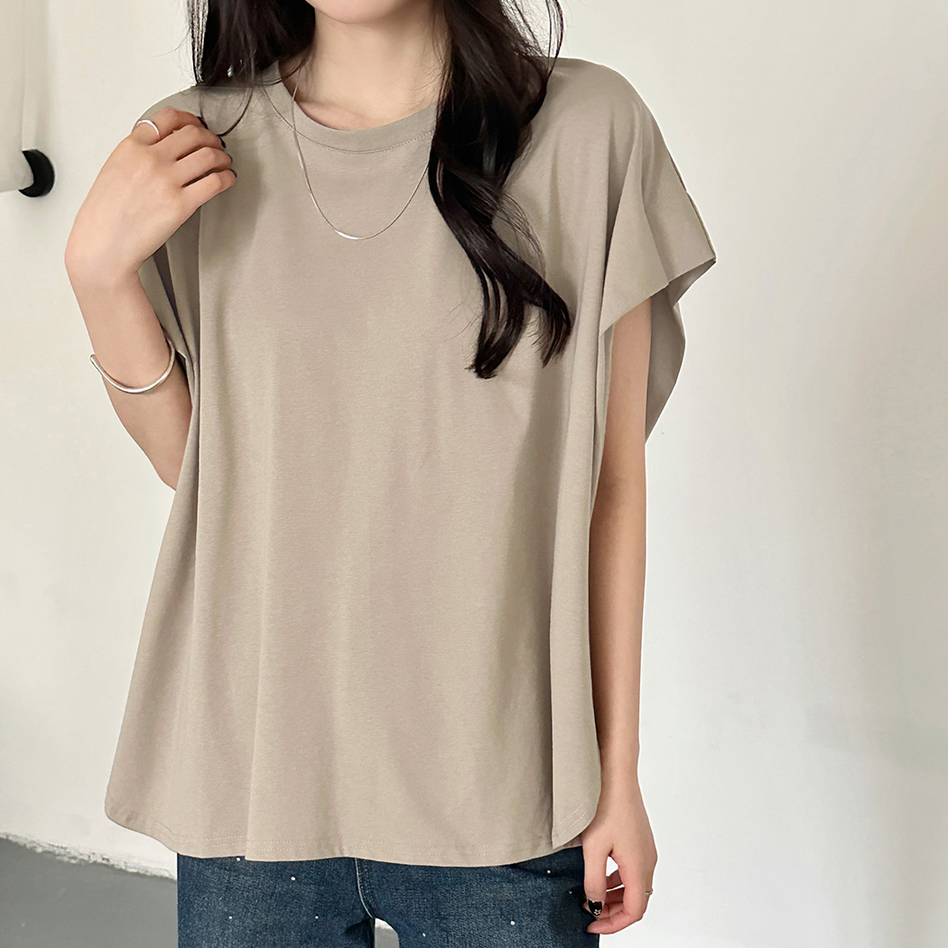 フレンチスリーブ Tシャツ トップス レディース きれいめ ゆったり 