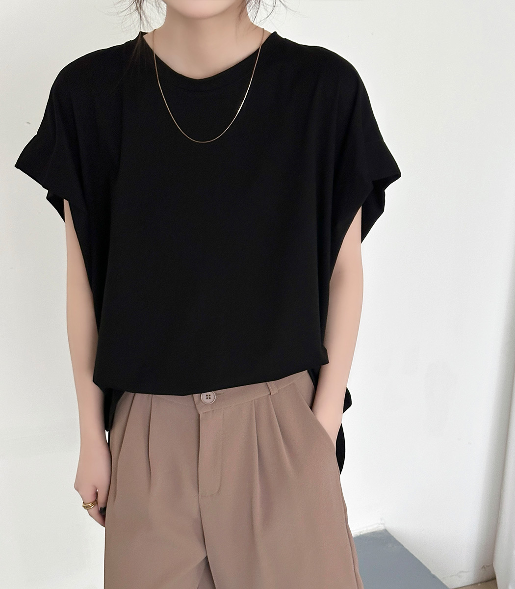 フレンチスリーブ Tシャツ トップス レディース きれいめ ゆったり