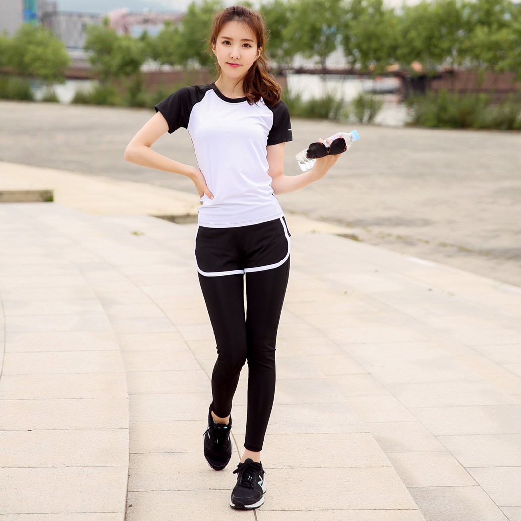 お得なキャンペーンを実施中 ヨガウェア レディース 上下セット おしゃれ 10分丈 レギンス ヨガパンツ フィットネスウェア かわいい 半袖トップス Wantannas Go Id