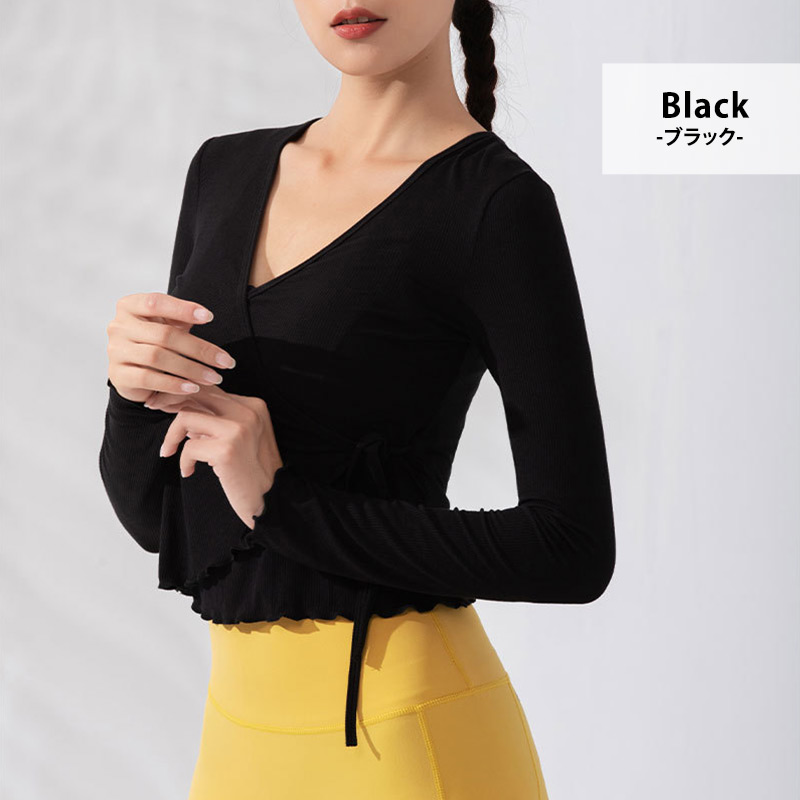 HYS SHOP ヨガウェア トップス 長袖 レディース クロップド丈