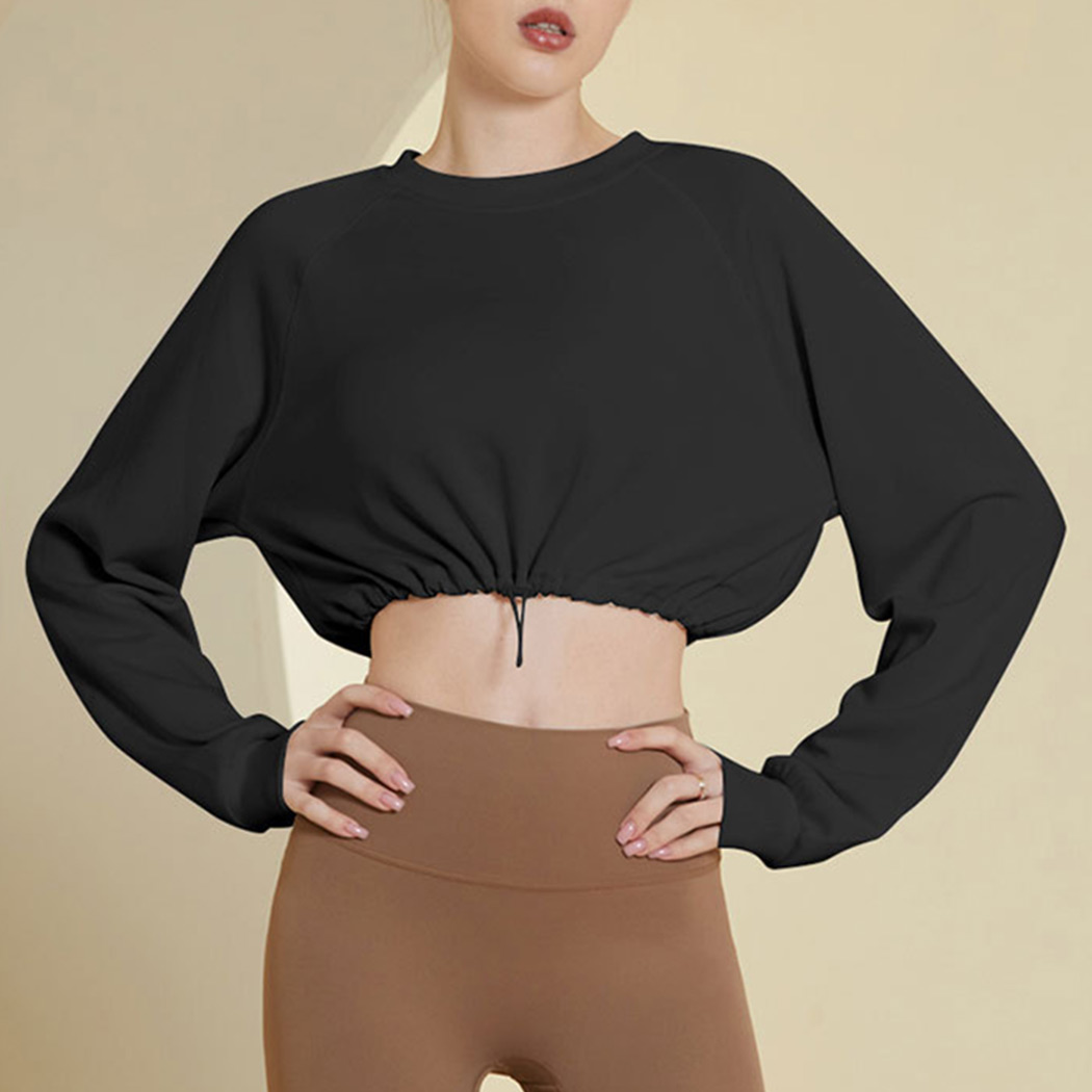 HYS SHOP ヨガウェア 長袖 トップス クロップド丈 レディース 春夏