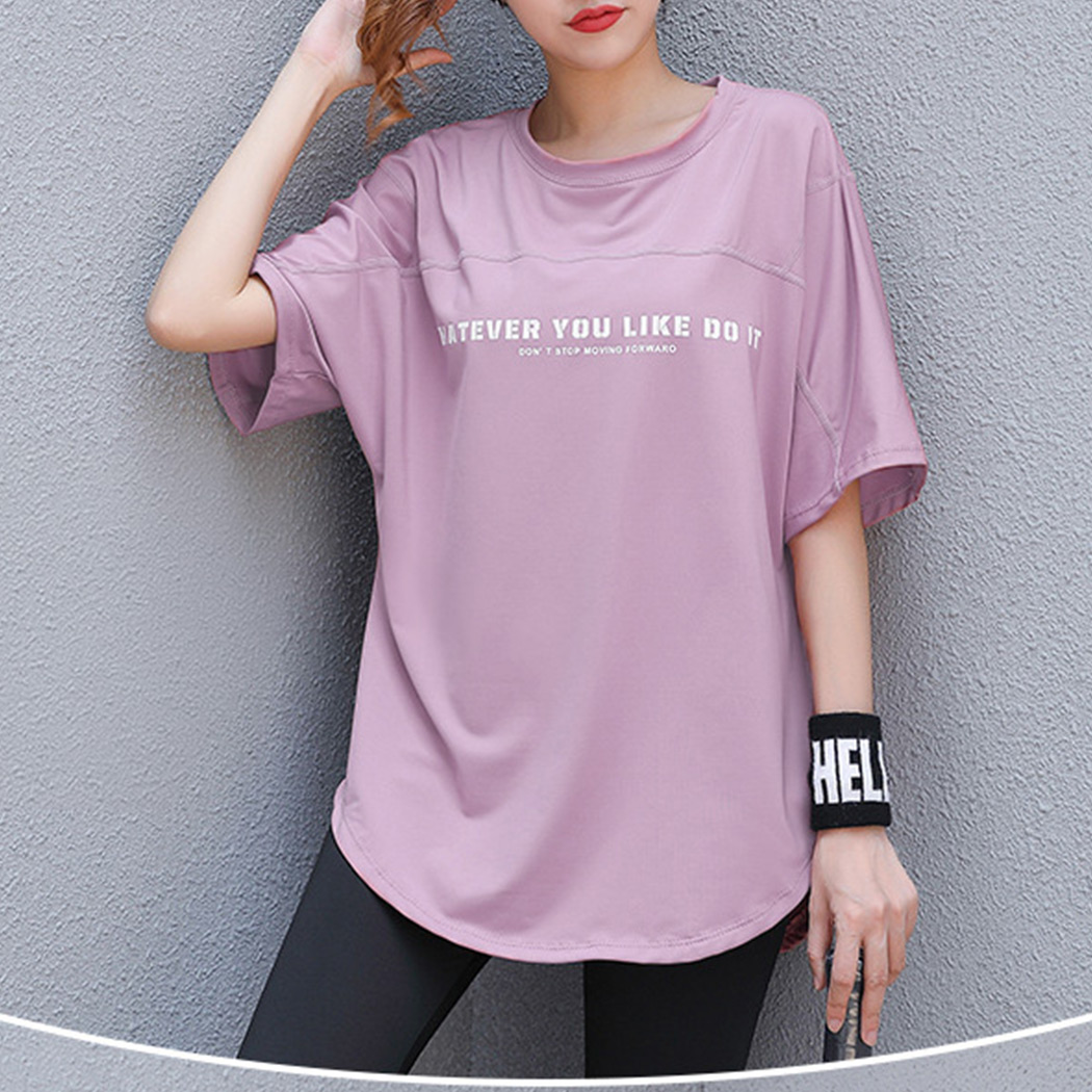 HYS SHOP ヨガウェア レディース 上下セット 半袖 オーバーサイズ T