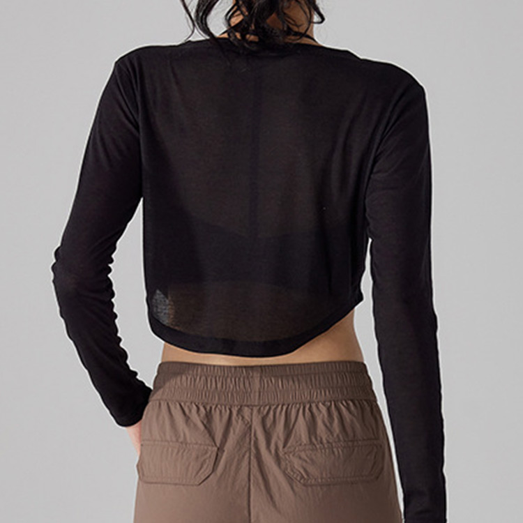 urbanretreat ヨガウエア トップス 黒　正規品 新品未開封 ヨガウェア レディース トップス 長袖 シアー ショート丈