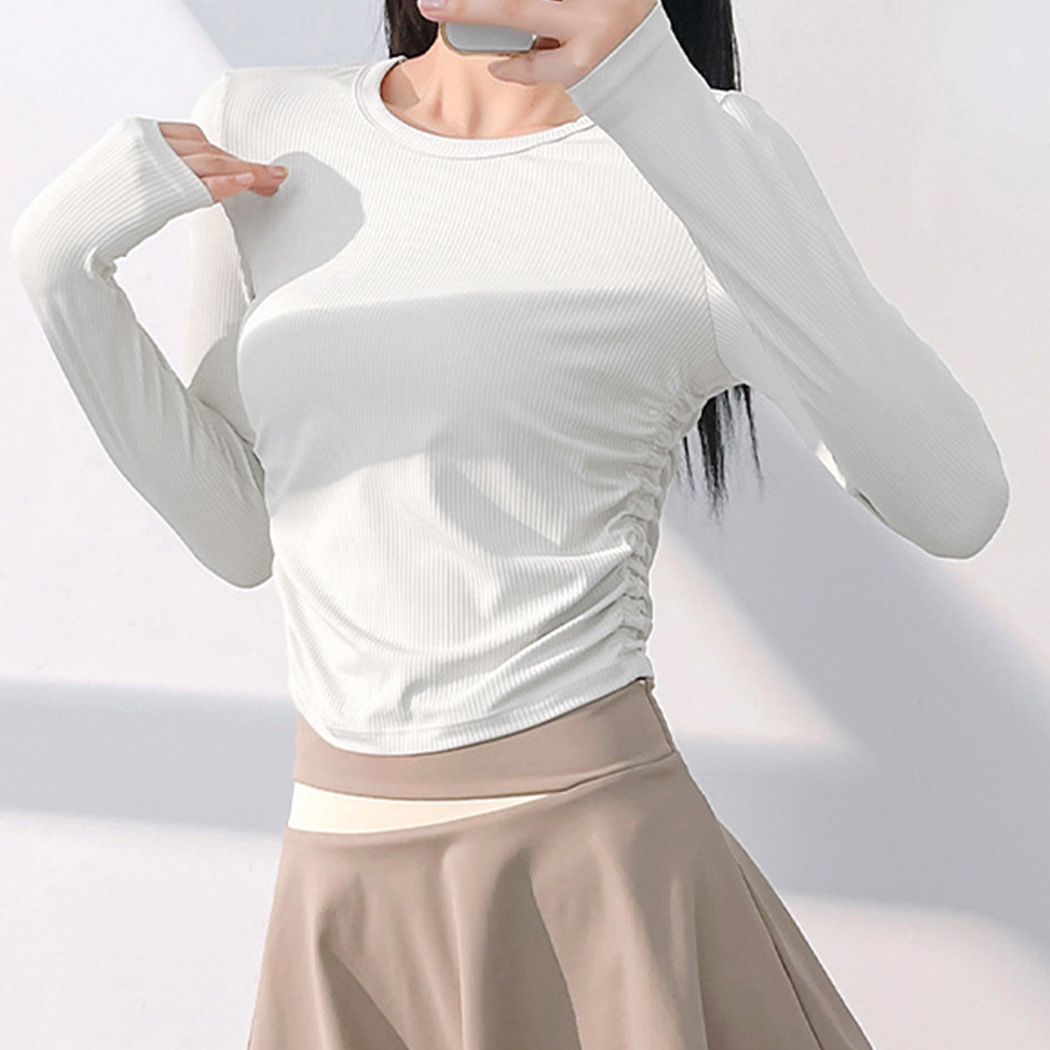 美品　ヨガ　ウェア　Ｍサイズ　ピラティス HYS SHOP ヨガウェア トップス 長袖 レディース ショート丈