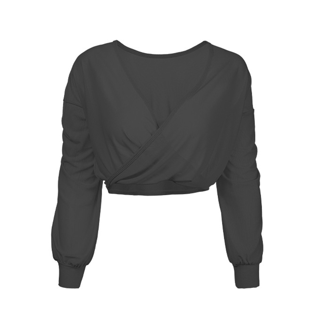 HYS SHOP ヨガウェア トップス 長袖 レディース Uネック カシュクール