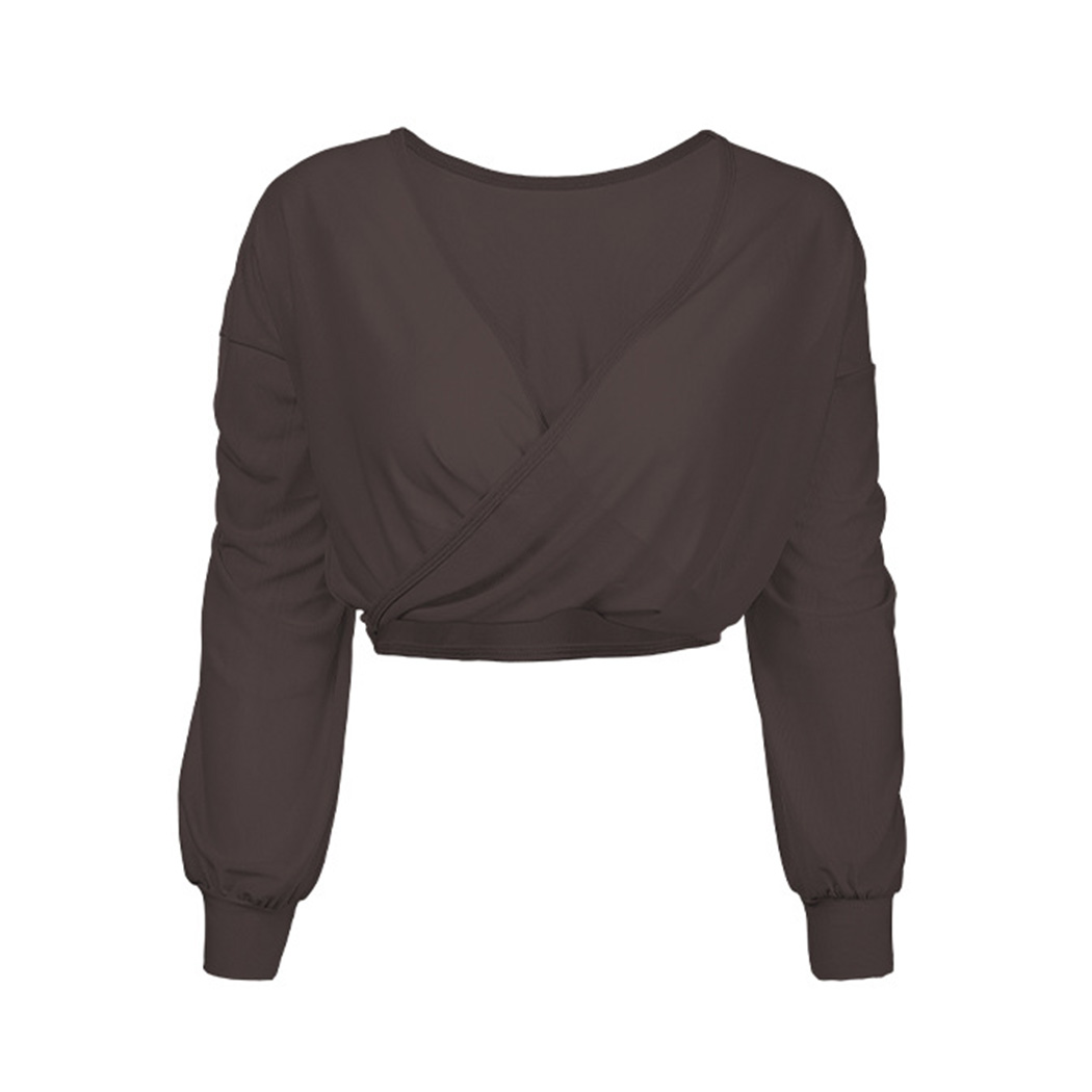 HYS SHOP ヨガウェア トップス 長袖 レディース Uネック カシュクール