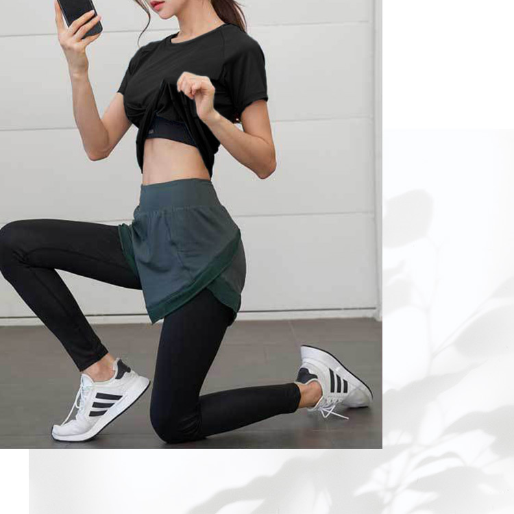 HYS SHOP ヨガ ウェア レディース 半袖 トップス Tシャツ パンツ 2点