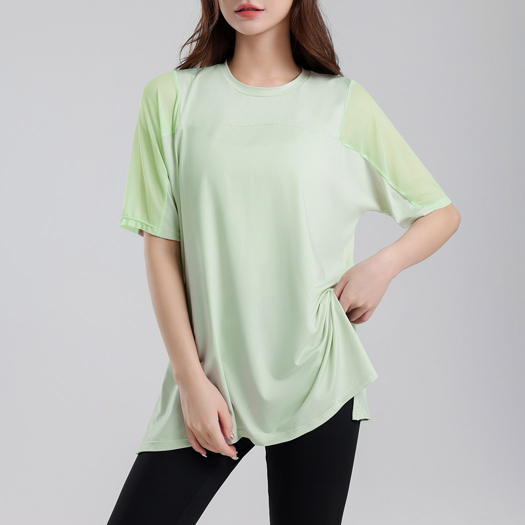 HYS SHOP ヨガウェア トップス 半袖 レディース メッシュ ストレッチ