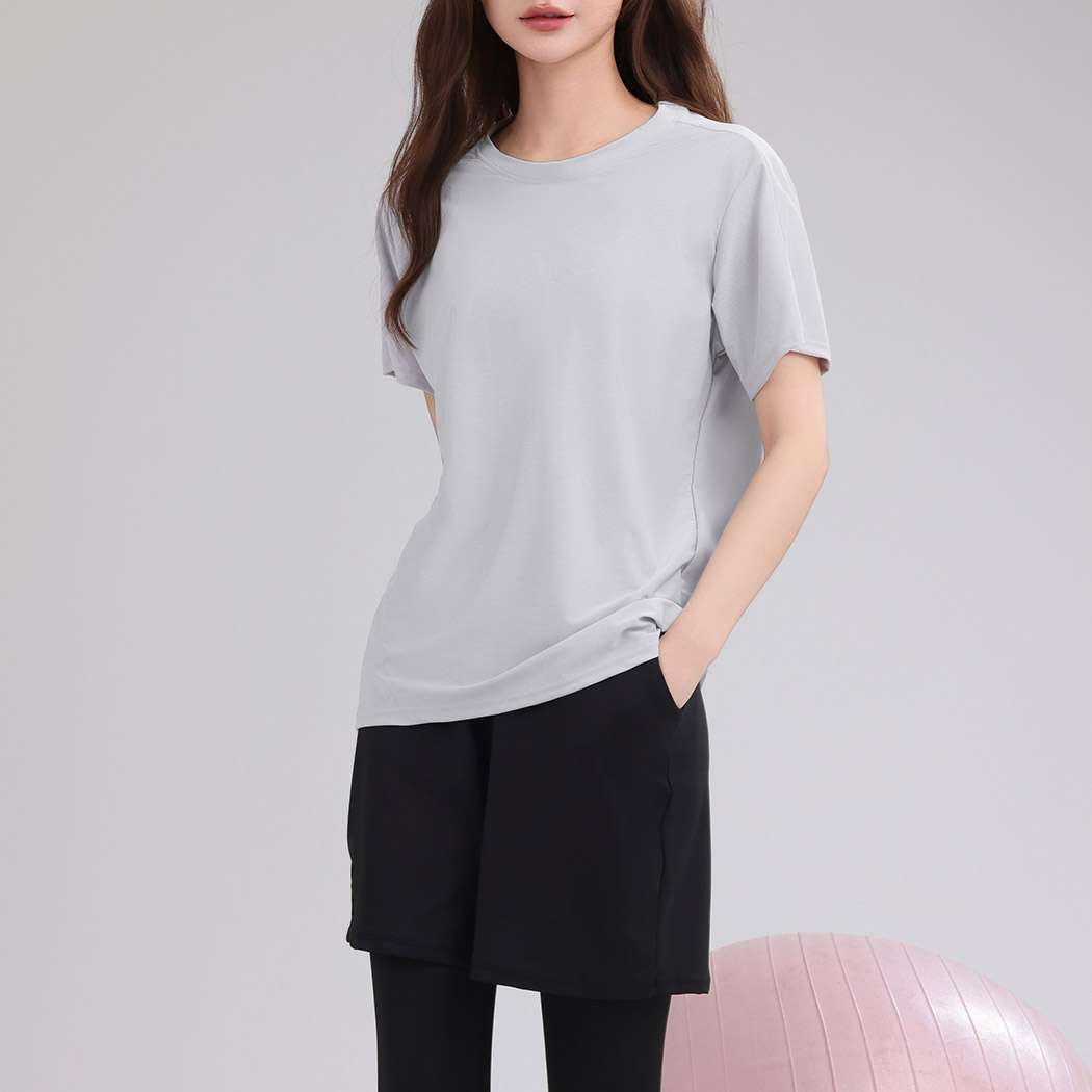 HYS SHOP ヨガウェア セットアップ レディース トップス 半袖 Tシャツ