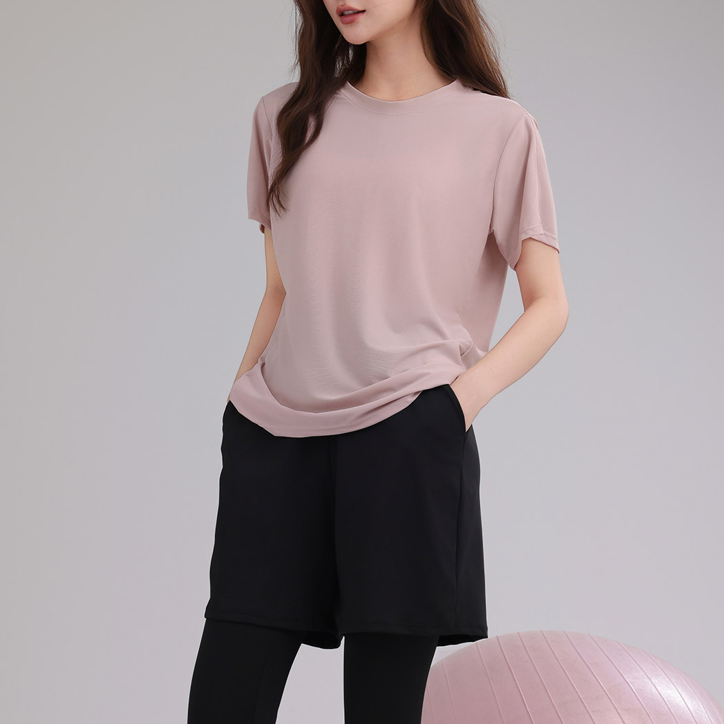 HYS SHOP ヨガウェア セットアップ レディース トップス 半袖 Tシャツ