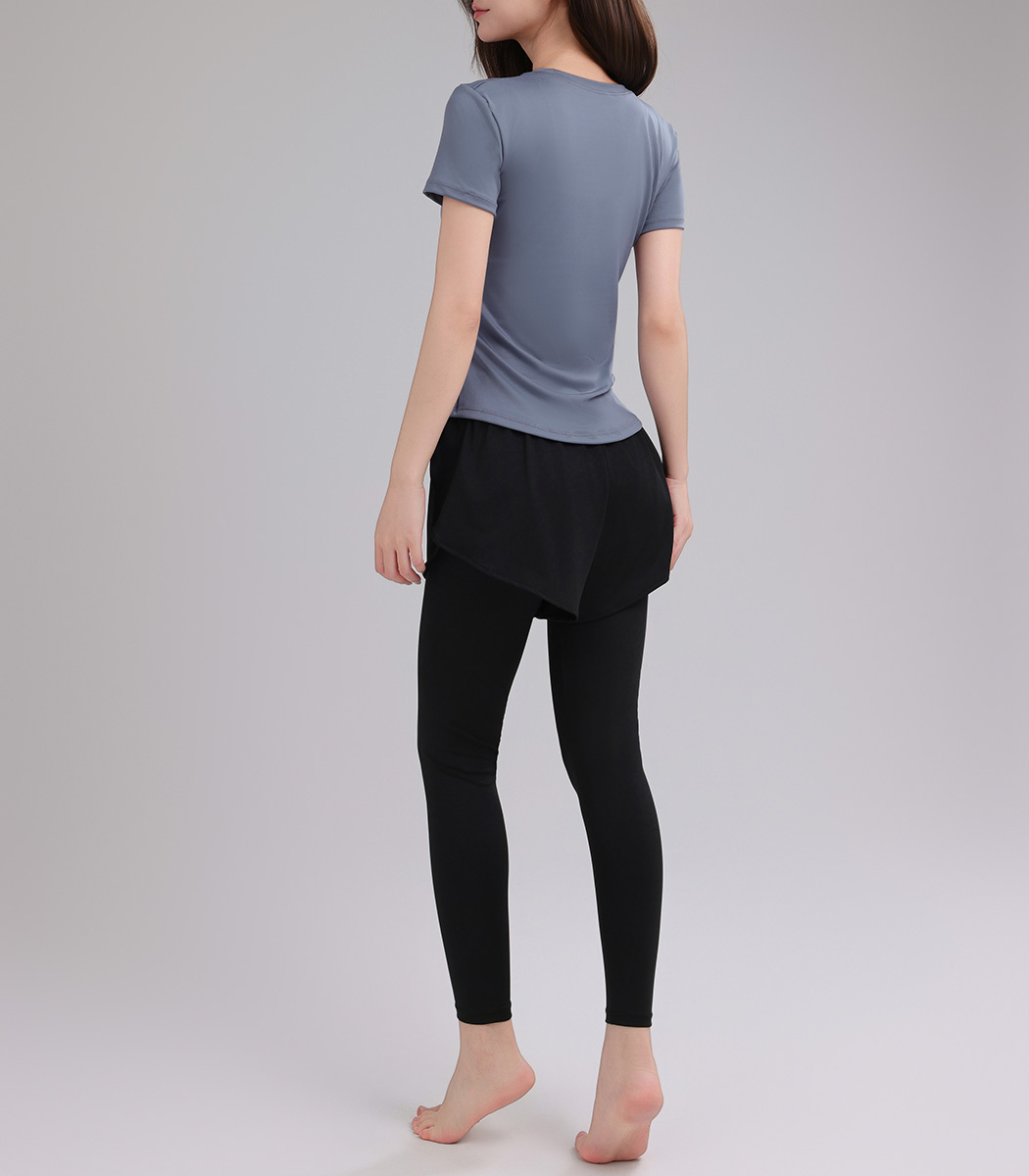 HYS SHOP ヨガウェア 3点セット セットアップ レディース 半袖 Tシャツ