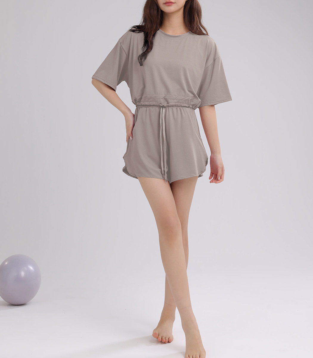 HYS SHOP ヨガ ウェア レディース 半袖 トップス ショートパンツ 2点