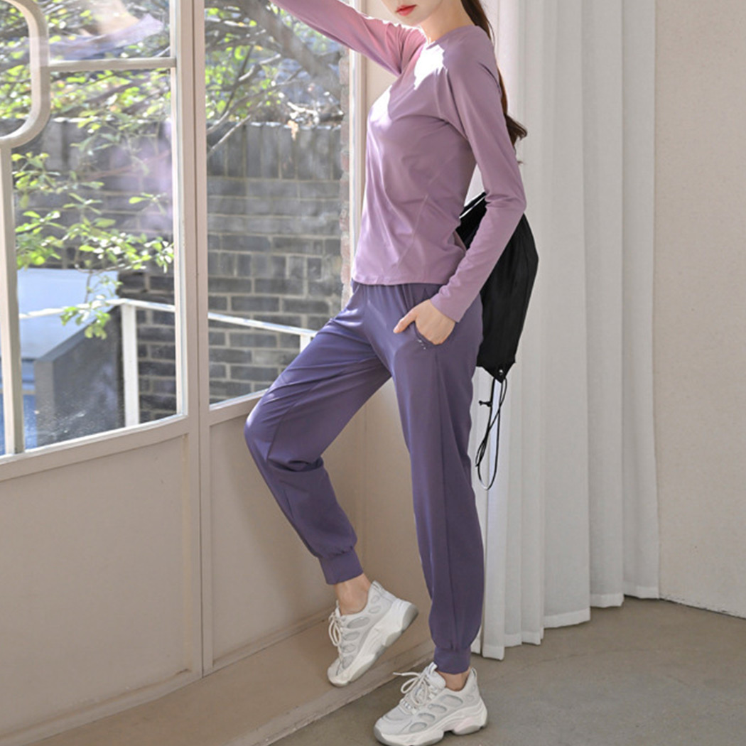 HYS SHOP ヨガ ウェア レディース 長袖 トップス ジョガー パンツ 2点