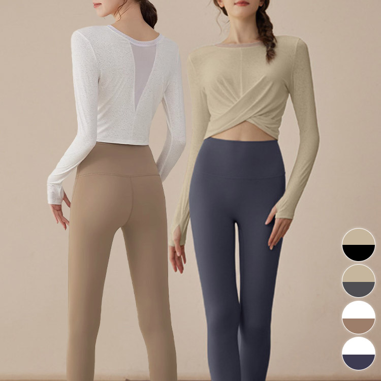 ヨガ・ピラティスウェア4点セット adidas他 レディース HYS SHOP ヨガ ウェア 上下セット レディース トップス 長袖 レギンス