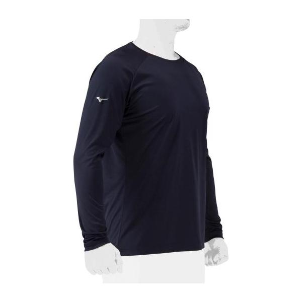 MIZUNO（ミズノ） 野球 シャツ 公式 Tシャツ 長袖 ネイビー シンプル