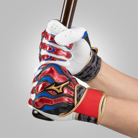 限定 ミズノプロ バッティンググローブ 両手    ネイビー×レッド 24㎝ Mizuno Pro - 限定 ミズノプロ バッティンググローブ 両手
