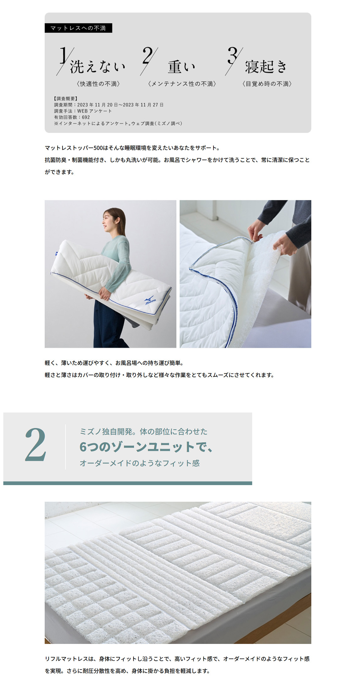 MIZUNO ミズノ公式 リフルマットレストッパー500 シングルサイズ