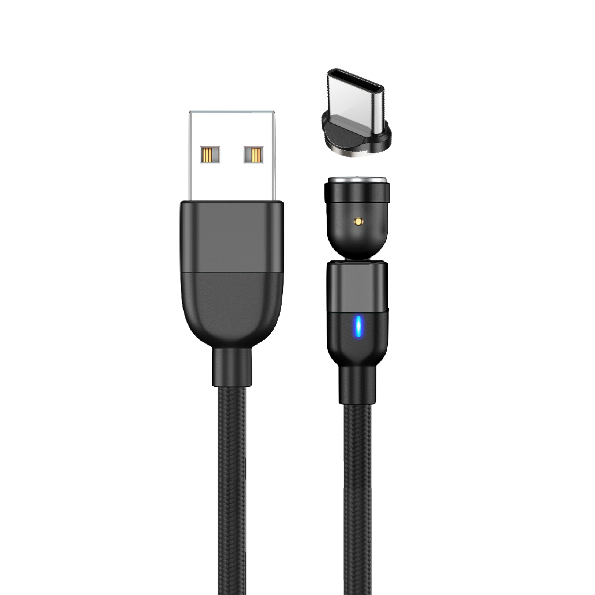 充電ケーブル L字型 iPhone Type-C Micro USB 高速充電 LEDライト付き 磁石 防塵 着脱式 360度回転 ナイロン  iPhone Android用 : 2 : 水のや - 通販 - Yahoo!ショッピング