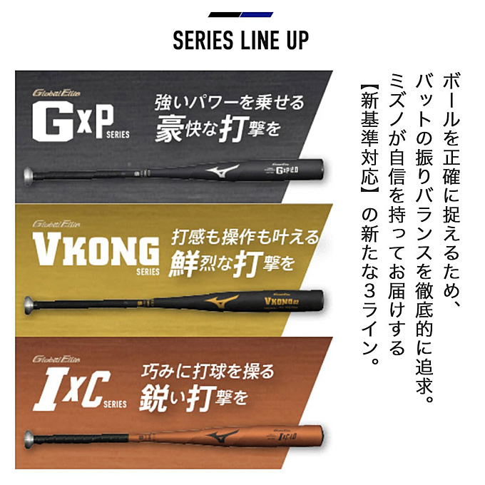 ミズノ 硬式金属バット グローバルエリート VコングEC（新基準対応モデル） Global Elite MIZUNO（ミズノ）硬式用金属バット グローバルエリート V
