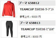 PUMA（プーマ） TEAMCUP 裏トリコット ウーブンジャケット パンツ上下