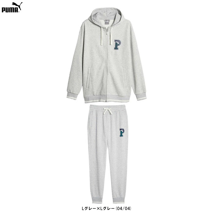 ◆PUMA◆Squad FL パーカー&スウェットパンツセット【関送込み】 Lグレー/Mのみ】PUMA（プーマ）SQUAD フーデッド ジャケット