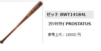 プロステイタス ZETT（ゼット）限定 硬式用木製バット ハード