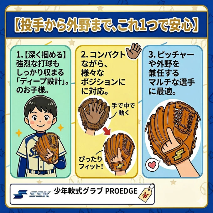 proedge SSK（エスエスケイ）限定 少年軟式用グラブ 内野手用 761型