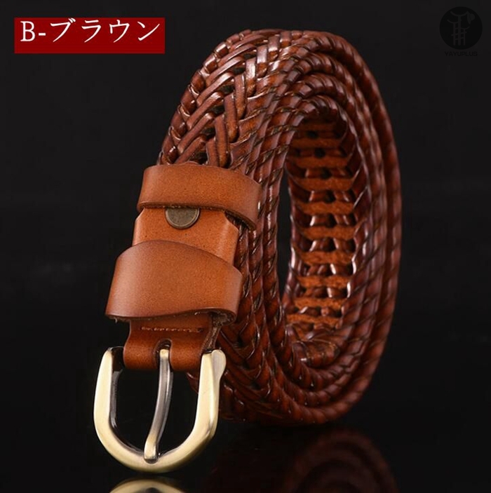 ベルト メンズ 短納期 本革 牛革 メッシュベルト 編みベルト