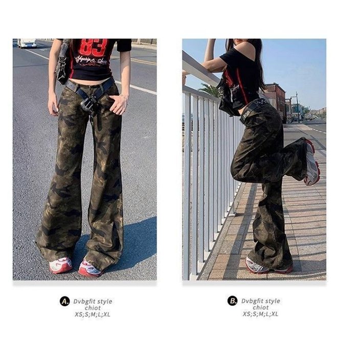 りゅうさん専用フレアパンツ 迷彩 ブーツカット swag好き必見 迷彩パンツ レディース フレアデニム ブーツカット ベルボトム
