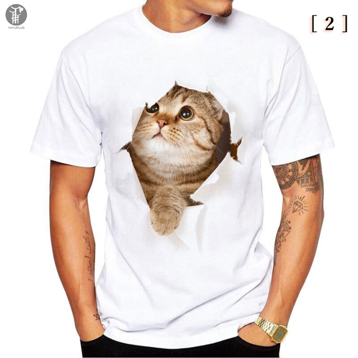 Tシャツ イラスト メンズ 3d 猫 茶トラ 可愛い 半袖 男女兼用 薄手 ねこ 白 レディース 面白 おもしろ トリックアート 送料無料 Jiduo01 ミズショウ 通販 Yahoo ショッピング