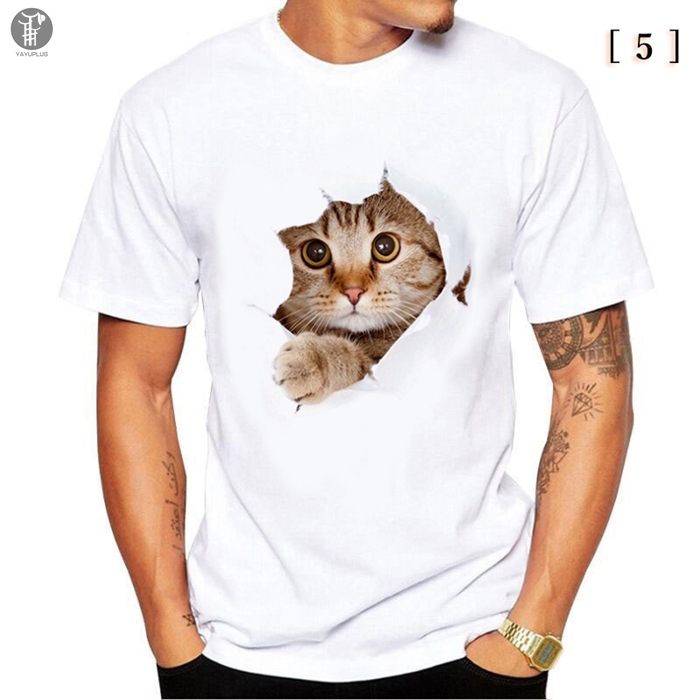 Tシャツ イラスト メンズ 3d 猫 茶トラ 可愛い 半袖 男女兼用 薄手 ねこ 白 レディース 面白 おもしろ トリックアート 送料無料 Jiduo01 ミズショウ 通販 Yahoo ショッピング