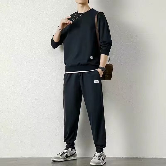 ワッフル 上下セット メンズ セットアップ 長袖 トレーナー ロング