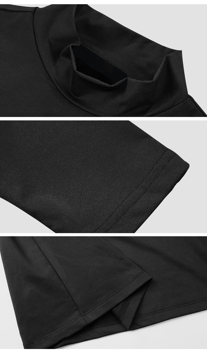 munsingwear 黒 モックネック　envoy 半袖　メンズ Munsingwear 【ENVOY】MOTION3D，SUNSCREENペンギンジャカード