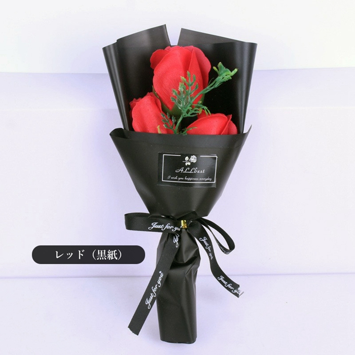 ブーケ ソープフラワー 枯れない花 花束 バラ 3輪 フレグランス 花