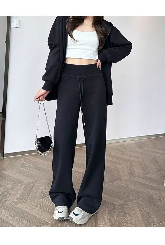 スウェットパンツ レディース ウエストゴム 紐 イージーパンツ ワイド