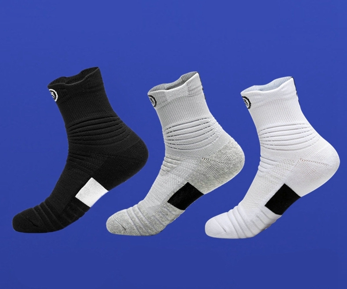 靴下 スポーツソックス メンズ ショート 3足セット 厚手 ゴルフ ランニング ビジネス 黒 白 グレー ウエア