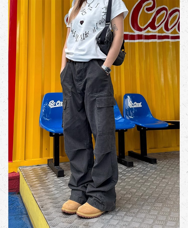 カーゴパンツ レディース ゆったり 作業着 ワークパンツ カジュアル
