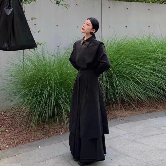 ロングシャツ レディース メンズ ユニセックス 春 秋 ロング シャツ