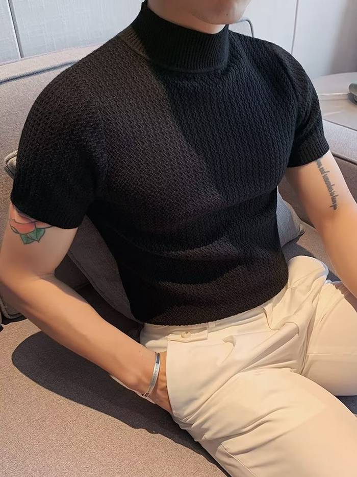 サマーニット メンズ Tシャツ 半袖 トップス ニット 春